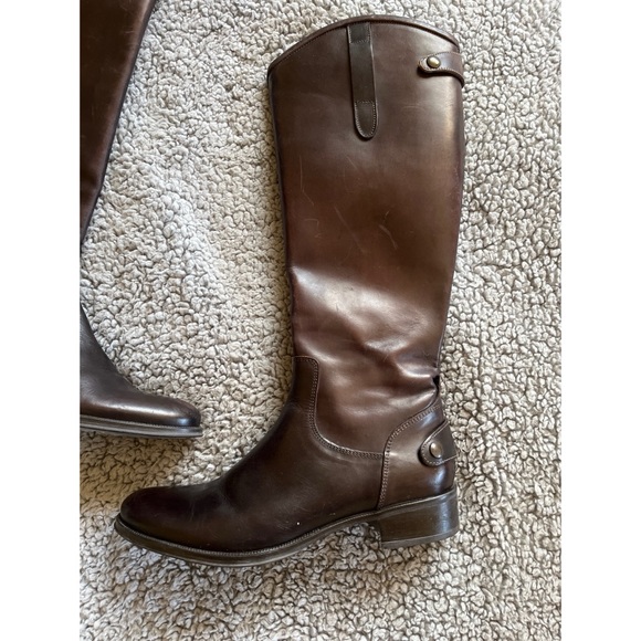 Genuine Italian Leather 39 Tall Brown Riding Boots - Picture 2 of 9